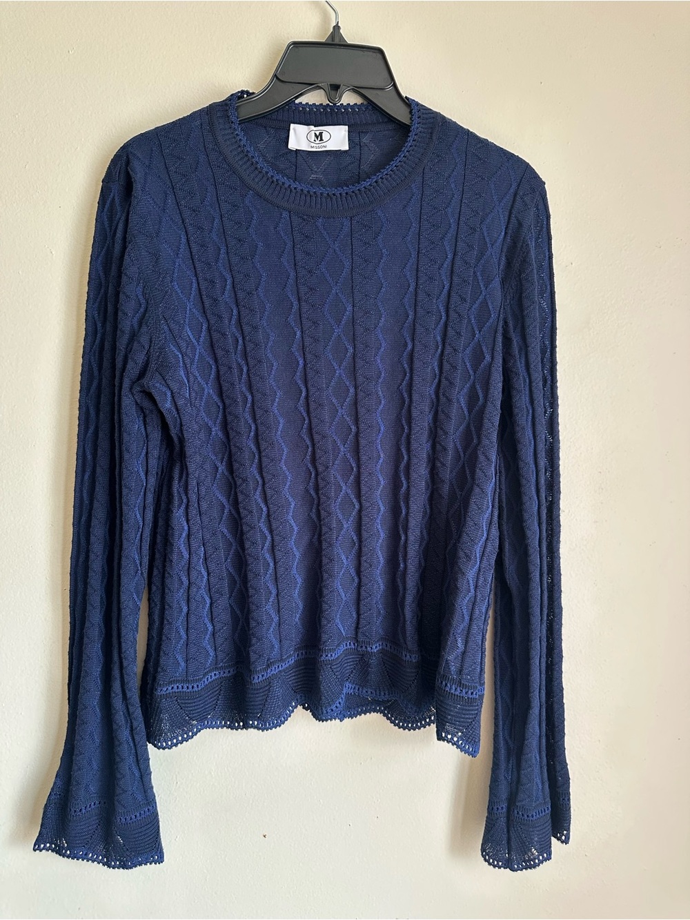 M by Missoni Navy Knit Long-Sleeve Sweater - Picture 3 of 7